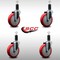 Service Caster 5'' SS Red Poly Wheel Swivel 1-1/4'' Expanding Stem Caster Set, 4PK SCC-SSEX20S514-PPUB-RED-114-4 - alternate 2
